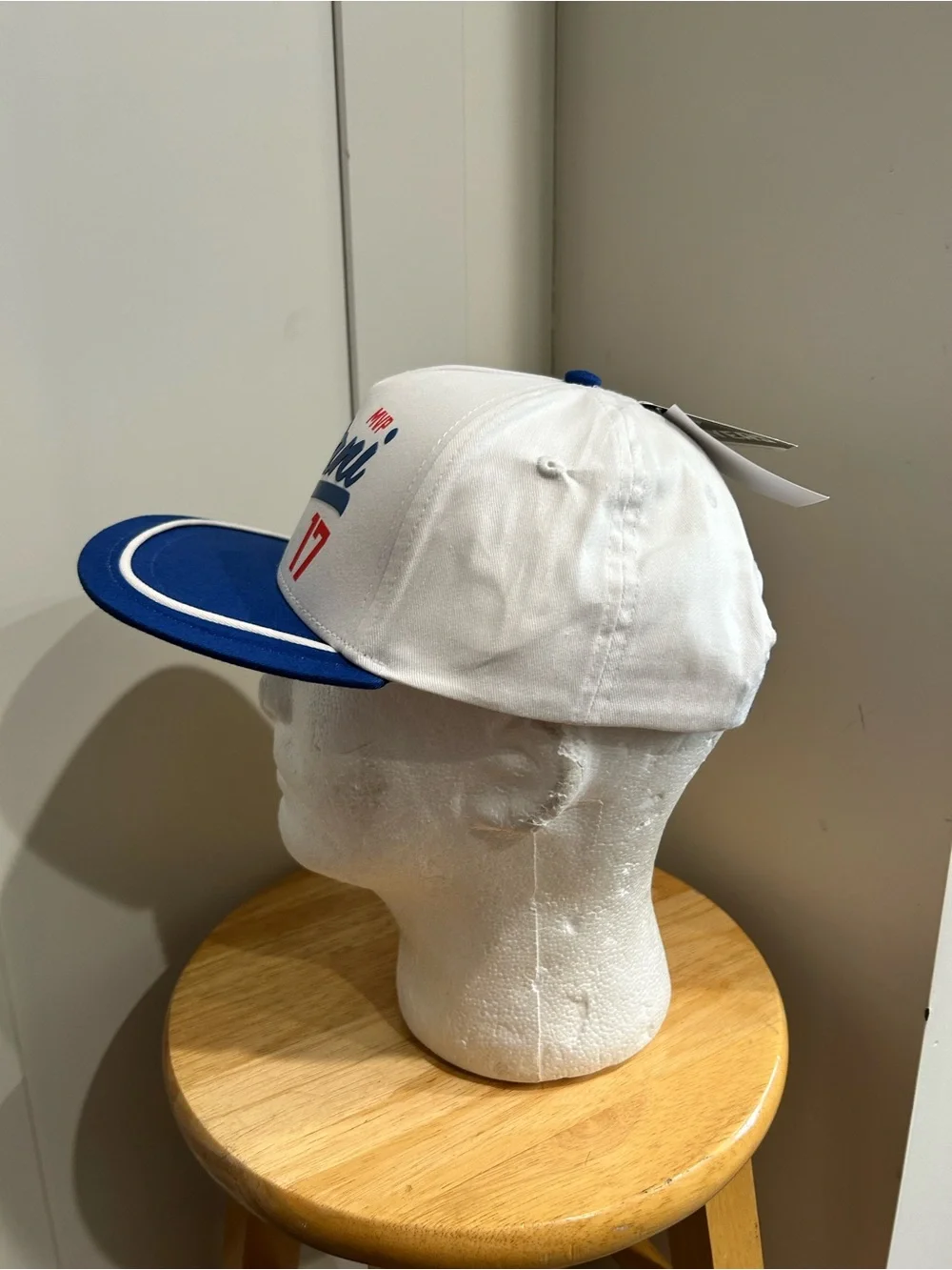 White & Blue MVP 17 Snapback Hat